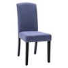 HomeRoots Set of Two Navy Blue And Black Upholstered Polyester Dining Parsons Chairs - 4 of 4