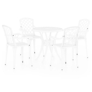vidaXL Bistro Set Cast Aluminum Balcony Furniture Multi Colors 3/5 Piece - White 4 - 1 of 4