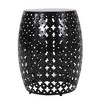 Side Table, Barrel Structure End Table, Powder-coated Iron Side Tables, Rounded Cross-shaped Pattern Bedside Table - 4 of 4