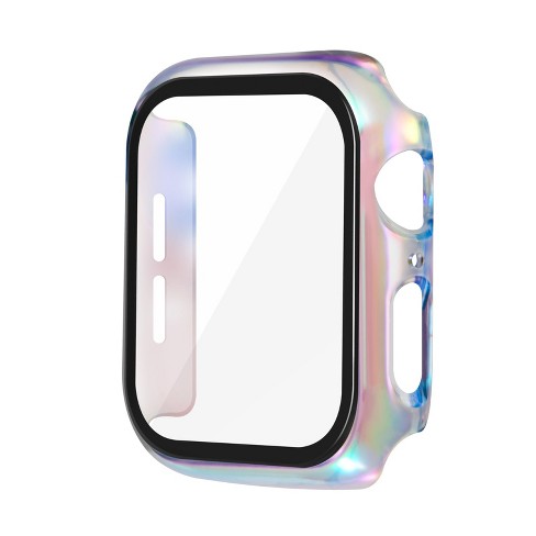 Insten Case For Apple Watch 44mm Series SE 6 5 4, Built in Tempered Glass  Screen Protector Plating Hard Cover, Full Protection, Iridescence Colorful