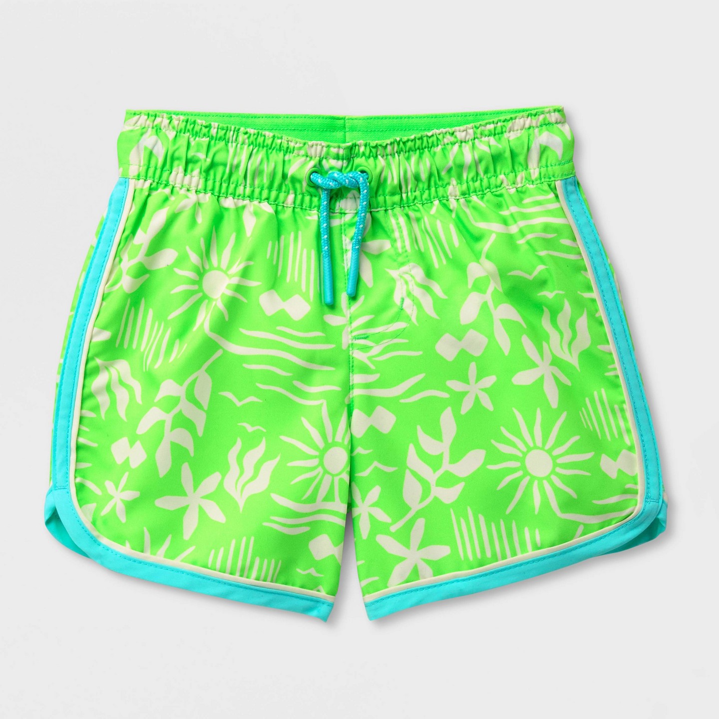 Детские шорты Cat & Jack Toddler Boys' Floral Sun Swim Shorts, цвет: С принтом — фото 2