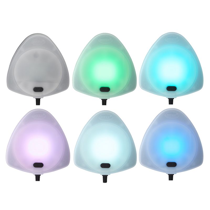 Intex 28697E Underwater Multi Color + White LED Magnetic Above Ground Swimming Pool Wall Light with Magnetic Transmitter and 4 Multicolor Options, 5 of 7