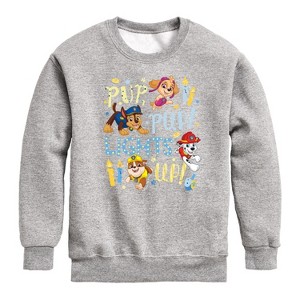 Boys' - Paw Patrol - Pup Pup Lights Up Graphic Long Sleeve Fleece Sweatshirt - 1 of 4