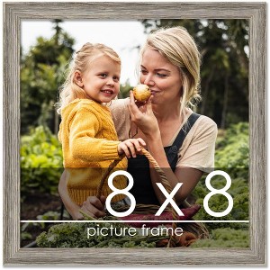 PosterPalooza | 8x8 Thin Barnwood Picture Frame, UV Acrylic, 2 Finishes - Grey and Black - 1 of 4