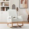 VECELO Modern Glider Rocker Chair with USB Port Armchair & Side Pocket, Faux Leather Upholstered Rocking Chair for Living Room Balcony - 2 of 4