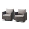 Buenhomino Patio Chairs Wicker Swivel Rocker Set of 2 Heavy Duty Patio Furniture Set Wicker Outdoor Swivel Rocking Chairs for Porch Balcony - 2 of 4