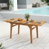 Tangkula 9-Piece Acacia Wood Patio Dining Set for 6-8 Outdoor Expandable Table and Chairs Set with 1.97" Umbrella Hole and Breathable Fabric - 4 of 4