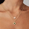CZ Emerald Floral Pendant Necklace – Dainty Gold Plated Adjustable Chain for Women - 3 of 4