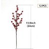 Aoibox 12pcs Artificial Red Berry Flower Stems 13.5 inch Waterproof Burgundy Branches for Christmas Wreath Holiday Home Wedding Decor - 2 of 4