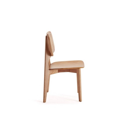 Versailles Natural Cane and Ash Wood Ergonomic Side Chair