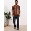 INSPIRE CHIC Men's Jacquard Short Sleeve Button Down Knitted Golf Polo Shirts - 2 of 4