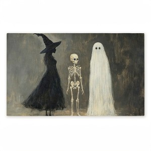 Stupell Industries Halloween Terror Trio Printed Outdoor Door Mat, design by Petal Prints Design, 18"x30" - 1 of 4