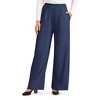 Collections Etc Wide Leg Elasticized Waist Knit Pants with Side Pockets - 2 of 4
