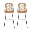TOAOTBNBOB Wicker Bar Stools with Woven Seat, Minimalist Barstools with Rounded Edges, Durable Bar Chairs for Outdoor Space - 2 of 4