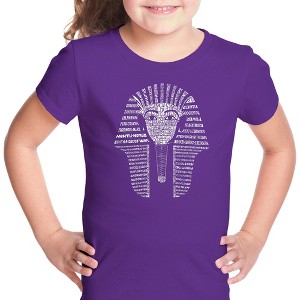 LA Pop Art Girl's Word Art T-shirt - KING TUT - 1 of 4