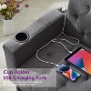 TYBOATLE Velvet Loveseat Sofa Set, 3-Piece Tufted Couch with 2 USB & Cup Holders, Small Space Furniture for Apartment, Office, Bedroom - 4 of 4