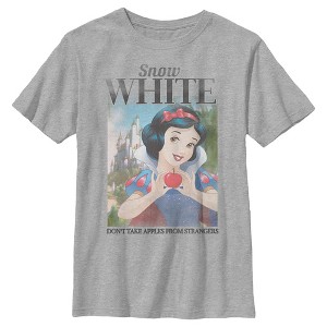 Boy's Snow White and the Seven Dwarves Don't Take Apples From Strangers Poster T-Shirt - 1 of 4