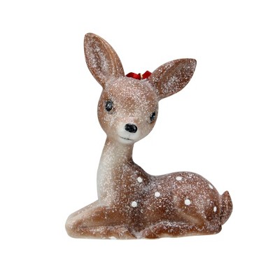 Raz Imports 5" Glittered Seated Fawn Deer Figurine Christmas Tree Ornament - Brown