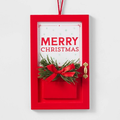 Merry Christmas Door Christmas Tree Ornament Red - Wondershop™