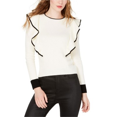 J.O.A. Womens Ruffle Sleeve Knit Blouse