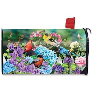 Feathered Friends Spring Magnetic Mailbox Cover Floral Standard Briarwood Lane - 1 of 3