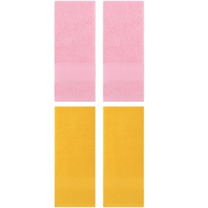 REGALWOVEN 4 Pcs Solid Textured Cotton Soft Absorbent Decorative Hand Towel - 1 of 4