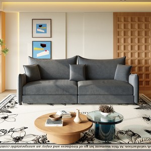 GDFStudio Wistar Contemporary Velvet Upholstered 3-in-1 Convertible Sofa Bed with Gold Metal Trim - 1 of 4