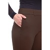 Rekkuna Women's Pull-On Ankle Work Pants – Mid-Rise Slim Straight Office Yoga Trousers with Pockets and Belt Loops - 4 of 4