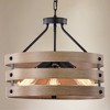 16" x 16" x 48" Wood Fleur Imitation Grain Drum Chandelier Brown - Warehouse Of Tiffany - 3 of 3