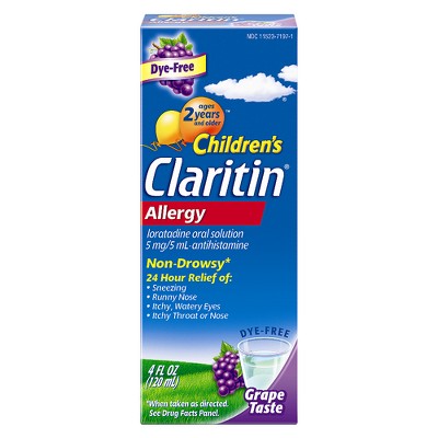 Children's Claritin Loratadine Allergy Relief 24 Hour Non-Drowsy Grape Liquid - 4 fl oz