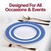 Smarty Had A Party White w/ Gold Spiral on Blue Rim Plastic Wedding Set - 30 Sets - 2 of 4
