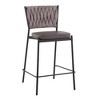 Contemporary Counter Stool with Braided Fabric and Faux Leather for Kitchen or Bar Seating (Set of 2) - 2 of 4