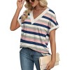 Womens Summer Tops V Neck Outfits Clothes Short Dolman Sleeve Blouses 2025 Fashion Shirts - 4 of 4