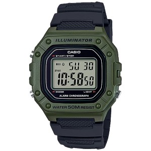 Casio Men's Water-Resistant Black and Green Digital Watch  - W-218H-3AVCF - 1 of 2