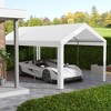 Aghana Digitals Dark Gray PE Carport Canopy Replacement, UV Resistant Top Cover with 36 Ball Bungee - 3 of 4