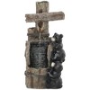 Outsunny 22.8" Outdoor Water Fountain, 3-Tier Floor Standing Resin Bears on Log Waterfall Fountain with LED Lights, Pump - 4 of 4