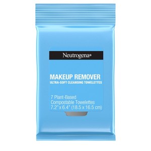 Neutrogena Facial Cleansing Makeup Remover Wipes - Travel Pack - 7ct - 1 of 4