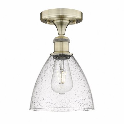 Bristol Glass - 1 Light Semi-Flush Mount In Industrial Style-10.25 Inches Tall and 7.5 Inches Wide