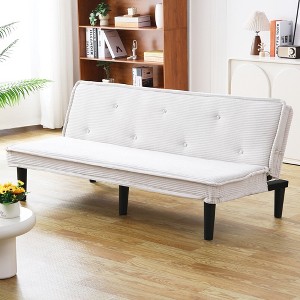 NicBex Convertible Folding Tufted Loveseat Sofa with Adjustable Backrest,Corduroy Armless Recliner Sofa Chair for Living Room,Bedroom - 1 of 4