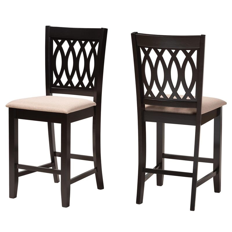 Baxton Studio Florencia Modern Fabric and Wood Counter Stool Set, 2 of 8