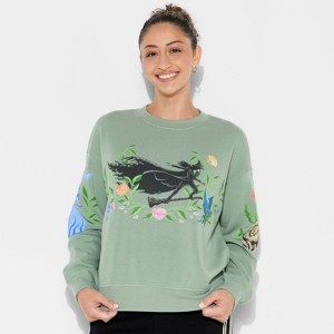 Women's Wicked Fleece Graphic Pullover Sweatshirt - Sage Green - 1 of 3
