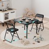 Garvee 3-Piece Boys and Girls Folding Set, Table and Chairs w/PU Cushion, No Assembly, For Eating/Reading/Playing, Black - 3 of 4