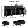 Jojoka 62" Wooden Buffet Cabinet w/ 3 Drawers & 4 Fluted Glass Doors, Coffee Bar Storage for Kitchen & Dining Room - 2 of 4