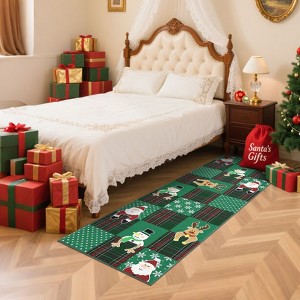 Christmas Checkered Accent Rug with Non Slip Backing - 1 of 4