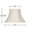 Imperial Shade Set of 2 Bell Lamp Shades Cream Large 9" Top x 17" Bottom x 11" Slant x 10.5" High Spider with Replacement Harp and Finial Fitting - 4 of 4