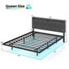 Infans Queen Size Floating Bed Frame with LED Lights Adjustable Upholstered Headboard - 2 of 4
