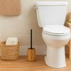 Evideco French Home Goods Natural Bamboo Toilet Brush and Holder Set - Durable Wooden Bathroom Ensemble - 2 of 4