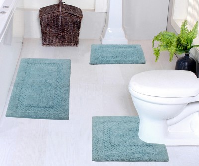 Classy Bathmat Collection Cotton Tufted Set of 3 Bath Rug Set - Home Weavers