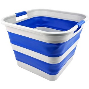 SAMMART 35L(9.2 gallon) Collapsible Plastic Laundry Basket-Square Tub/Basket - 1 of 4
