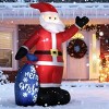 TopComfy Decorative Holiday Scene Props 8ft Party Christmas Decorations Smiling Santa Claus Outdoor Decorations for Garden, White, 7.49"*7.49"*9.85" - 2 of 4